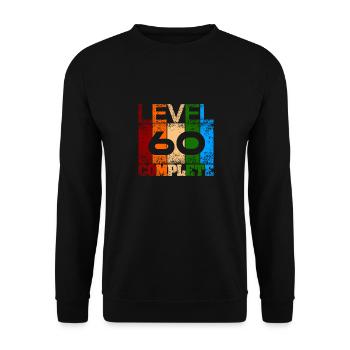 Endlich bin ich 60 - Unisex Pullover - Schwarz - Vorne - Alina (178cm) & Michal (187cm)