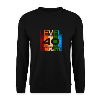 Endlich bin ich 40 - Unisex Pullover - Schwarz - Vorne - Alina (178cm) & Michal (187cm)