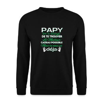 Papy Grand-père Fête Des Pères Cadeau Anniversaire - Unisex Pullover - Schwarz - Vorne - Alina (178cm) & Michal (187cm)