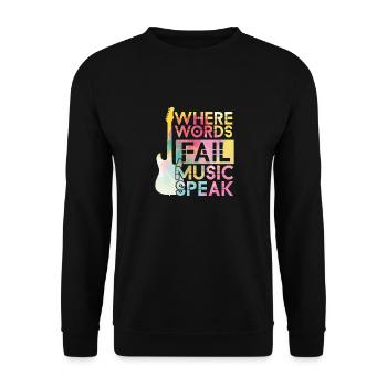 Music Is What Feelings Sound Like Guitar Guitarist - Unisex Sweatshirt - black - Front - Alina (178cm) & Michal (187cm)