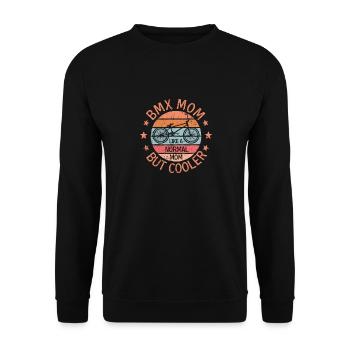 Fête des Mères Cycliste BMX Maman - Sweat-shirt Unisexe - noir - Devant - Alina (178cm) & Michal (187cm)