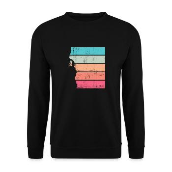 Vintage climber climbing rock climber - Unisex Sweatshirt - black - Front - Alina (178cm) & Michal (187cm)