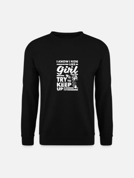Ich weiß, ich fahre wie ein Mädchen BMX - Unisex Pullover - Schwarz