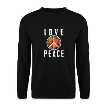 Flower Power 60s 70s - Love Freedom 2 - Unisex Sweatshirt - black - Front - Alina (178cm) & Michal (187cm)