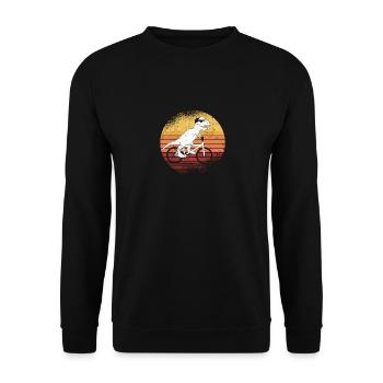 Bicycle T-Rex Lover Bicycle Motocross Dinosaur - Unisex Sweatshirt - black - Front - Alina (178cm) & Michal (187cm)