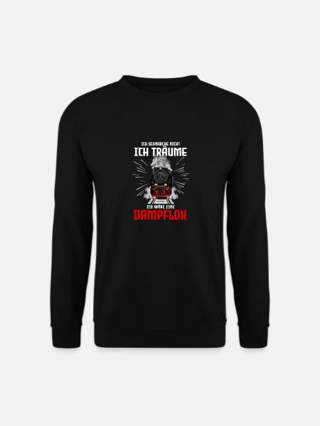 Dampflok Ich Schnarche Nicht Eisenbahn T-Shirt - Unisex Pullover - Schwarz