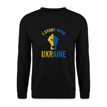 Ukraine - Unisex Pullover - Schwarz - Vorne - Alina (178cm) & Michal (187cm)