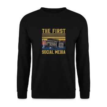 Ham Radio The First Social Media ham radio, amateu - Unisex Pullover - Schwarz - Vorne - Alina (178cm) & Michal (187cm)