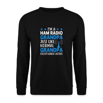 Je suis un grand-père Ham Radio Tout comme normal grand-père e - Sweat-shirt Unisexe - noir - Devant - Alina (178cm) & Michal (187cm)