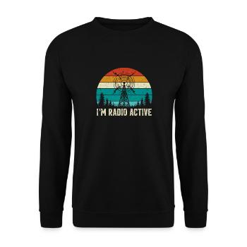 I´m Radio Active. ham radio, amateur radio, - Unisex Pullover - Schwarz - Vorne - Alina (178cm) & Michal (187cm)