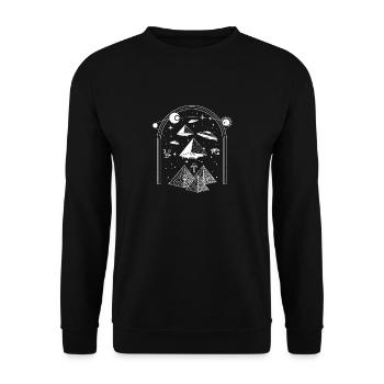 Aliens Conspiracy Theory I UFO I Ancient Egyptian - Unisex Pullover - Schwarz - Vorne - Alina (178cm) & Michal (187cm)