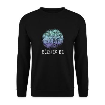 Tree Of Life I Wiccan I Pentacle I Pentagram I - Unisex Sweatshirt - black - Front - Alina (178cm) & Michal (187cm)