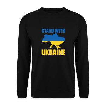 STAND WITH UKRAINE Flag of Ukraine Support - Unisex Sweatshirt - black - Front - Alina (178cm) & Michal (187cm)