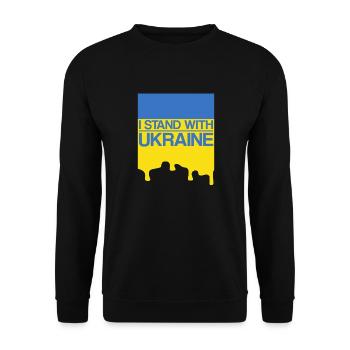 I Stand With Ukraine With Ukraine Support Ukrain - Unisex Sweatshirt - black - Front - Alina (178cm) & Michal (187cm)