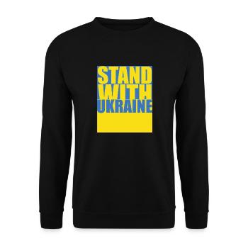 STAND WITH UKRAINE Flag of Ukraine - Unisex Sweatshirt - black - Front - Alina (178cm) & Michal (187cm)