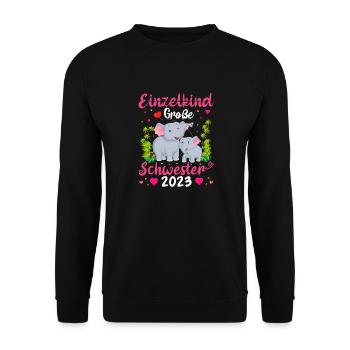 Schwester 2023 - Unisex Pullover - Schwarz - Vorne - Alina (178cm) & Michal (187cm)