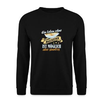 Maultaschen essen für den stolzen Schwaben - Unisex Pullover - Schwarz - Vorne - Alina (178cm) & Michal (187cm)