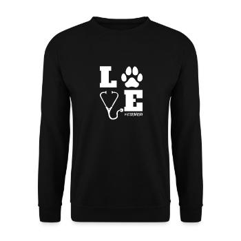 LOVE Veterinary Animal Lovers Veterinarian - Unisex Sweatshirt - black - Front - Alina (178cm) & Michal (187cm)
