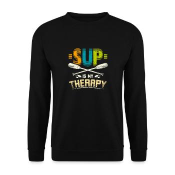 Sup est ma thérapie - Sweat-shirt Unisexe - noir - Devant - Alina (178cm) & Michal (187cm)