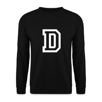 letter D - Unisex Sweatshirt - black - Front - Alina (178cm) & Michal (187cm)