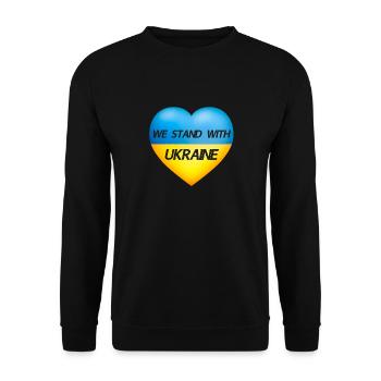 Nous sommes avec Ukraine Heart - Drapeau de l’Ukraine - Sweat-shirt Unisexe - noir - Devant - Alina (178cm) & Michal (187cm)