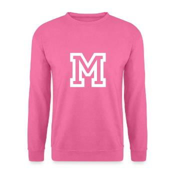 Lettre m - Sweat-shirt Unisexe - rose - Devant