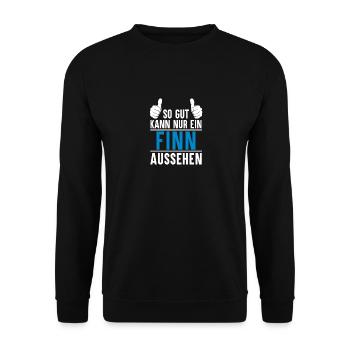 Finn Name Geschenkidee Finn Geschenk Vorname - Unisex Pullover - Schwarz - Vorne - Alina (178cm) & Michal (187cm)