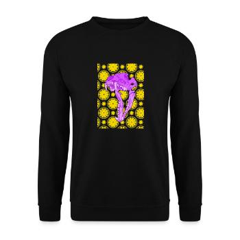 Totenkopf Kawaii Pastell Goth Festival Techno - Unisex Pullover - Schwarz - Vorne - Alina (178cm) & Michal (187cm)