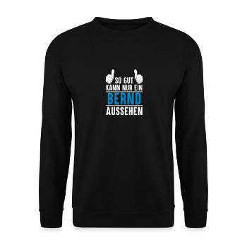 Bernd Name Geschenkidee Bernd Geschenk Vorname - Unisex Pullover - Schwarz - Vorne - Alina (178cm) & Michal (187cm)