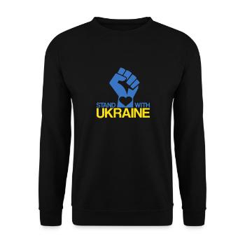 STAND WITH UKRAINE Je Soutien L'Ukraine - Sweat-shirt Unisexe - noir - Devant - Alina (178cm) & Michal (187cm)
