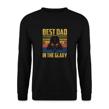 best dad in the galaxy. gift, fathers day - Unisex Sweatshirt - black - Front - Alina (178cm) & Michal (187cm)