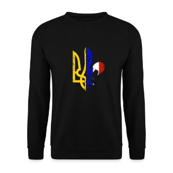 La France est avec l’Ukraine - Sweat-shirt Unisexe - noir - Devant - Alina (178cm) & Michal (187cm)