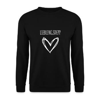 Lieblingsdepp Paar LGBTQ Pärchen Gay Paar - Unisex Pullover - Schwarz - Vorne - Alina (178cm) & Michal (187cm)