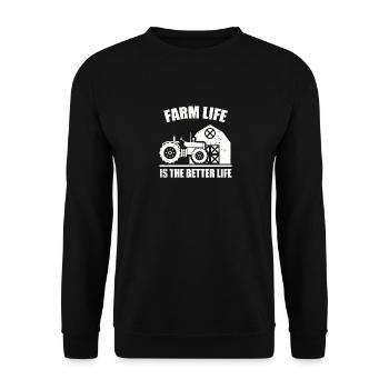 La vie à la ferme est la meilleure vie Tracteur Rancher Bœuf - Sweat-shirt Unisexe - noir - Devant - Alina (178cm) & Michal (187cm)
