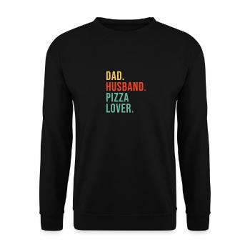 Papa Husband Pizza Lover Food Fast Food - Unisex Sweatshirt - black - Front - Alina (178cm) & Michal (187cm)