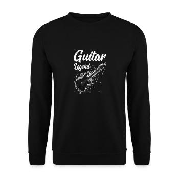Guitar legend - Gitarre Legende - Unisex Sweatshirt - black - Front - Alina (178cm) & Michal (187cm)