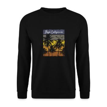 Baja California Mexiko Palme - Unisex Pullover - Schwarz - Vorne - Alina (178cm) & Michal (187cm)