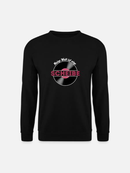 Meine Welt ist eine Scheibe / Schallplatte, Vinyl - Unisex Pullover - Schwarz