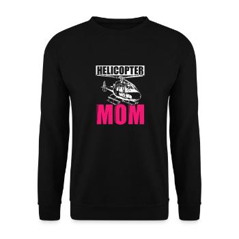 Helikopter Mom Muttertag Mama Geschenk Hubschraube - Unisex Pullover - Schwarz - Vorne - Alina (178cm) & Michal (187cm)