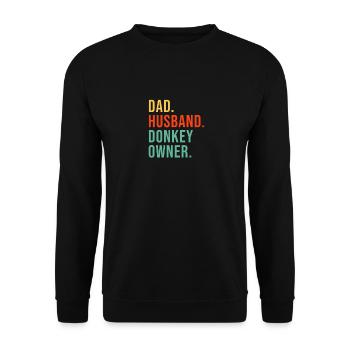 Esel Papa Ehemann Esel Liebhaber Tier - Unisex Pullover - Schwarz - Vorne - Alina (178cm) & Michal (187cm)