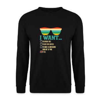 I Want To Break Free To Ride My Bicycle It All - Unisex Sweatshirt - black - Front - Alina (178cm) & Michal (187cm)