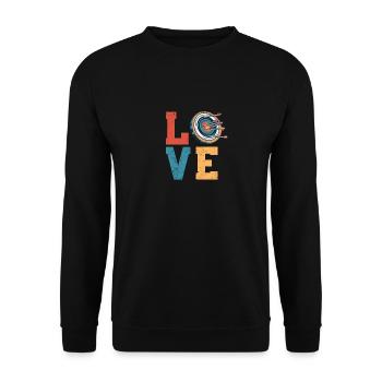 Dear Archery Lovers Bow & Arrow Target - Unisex Sweatshirt - black - Front - Alina (178cm) & Michal (187cm)