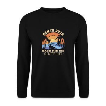 Rente 2022 Nach mir die Sintflut - Unisex Pullover - Schwarz - Vorne - Alina (178cm) & Michal (187cm)