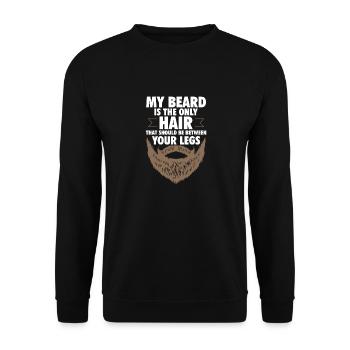 Ma barbe est le seul cheveu qui devrait être entre - Sweat-shirt Unisexe - noir - Devant - Alina (178cm) & Michal (187cm)