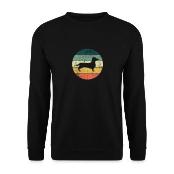Teckel amoureux des chiens Retro pet vintage Idée cadeau - Sweat-shirt Unisexe - noir - Devant - Alina (178cm) & Michal (187cm)