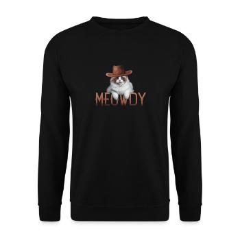 cowboy Meowdy cat country western rodéo - Sweat-shirt Unisexe - noir - Devant - Alina (178cm) & Michal (187cm)