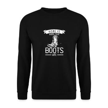 cowboy country western rodeo équitation - Sweat-shirt Unisexe - noir - Devant - Alina (178cm) & Michal (187cm)