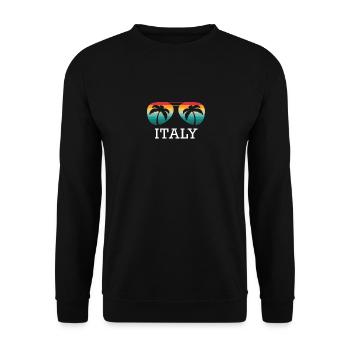 Italie Voyage Vacances Voyage Été Soleil Souvenir - Sweat-shirt Unisexe - noir - Devant - Alina (178cm) & Michal (187cm)
