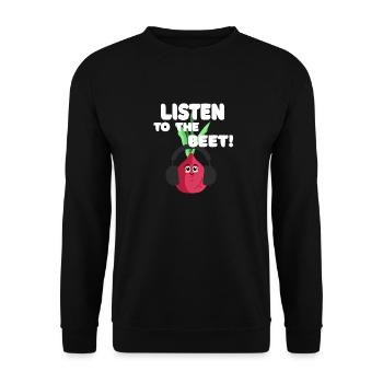 Listen to the Beet! - Unisex Pullover - Schwarz - Vorne - Alina (178cm) & Michal (187cm)