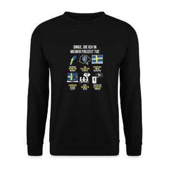 Schweden Spruch | Lustiger Freizeit Spruch Sweden - Unisex Pullover - Schwarz - Vorne - Alina (178cm) & Michal (187cm)